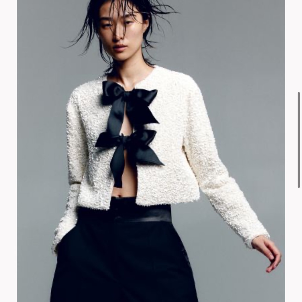 H&M sequin bow jacket NWT